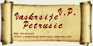 Vaskrsije Petrušić vizit kartica